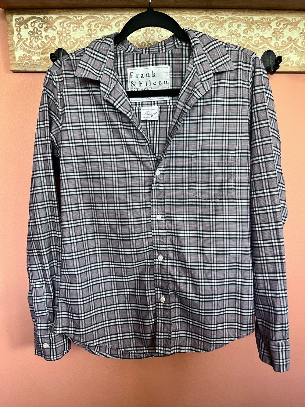 Frank & Eileen “Barry” Purple Plaid 100% Cotton Button-Up Shirt